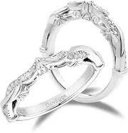 [DovEggs] Moissanite Engagement Rings for Women 1.5ct Center 6X8mm G-H-I Color Pear Shaped Cut Vintage/Antique Moissanite Wedding Ring 14K Gold Quality Sterling Silver Bridal Sets Band Width 2.4mm
