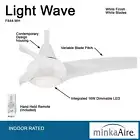 Minka Aire F844-WH Light Wave 52" LED Indoor White Ceiling Fan + Remote Control
