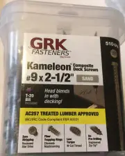 GRK Fasteners #9 x 2-1/2" With T20 bit Composite Deck Screws Sand [510 Count]