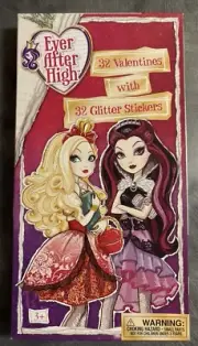 RARE Ever After High 32 Valentines Day Cards Glitter Stickers Exchange 2013 NEW