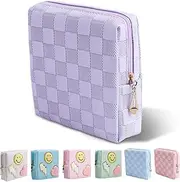 Teircno Period Bag for Women Girls | PU Leather Sanitary Napkin Storage Bag | Cute Pads Bags for Period | Discreet Menstrual Pouch for Pads, Tampons, Menstrual Cups | Perfect for Travel & Daily Use
