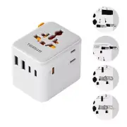 Universal Travel Adapter with 5 USB Ports & 2 Prong AC Outlet US/UK/EU/AU Plug