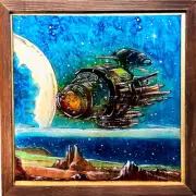 50's Era Spaceship 4 of 4 Painting