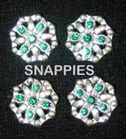 Snappies EMERALD multi crystal pinwheel magnetic number pins SADDLE SEAT WESTERN
