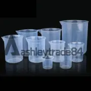 New 4pcs 50ml/150ml/250ml/500ml Plastic Graduated Beakers Measuring Cylinder Lab