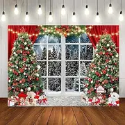LTLYH 7x5ft Christmas Photography Backdrop Winter Christmas Window Fireplace Decoration Backdrop Christmas Party Banner Decorations Photo Backdrops Xmas Photo Booth Props Backdrop 236