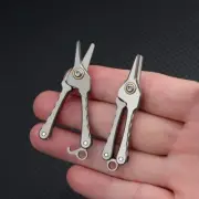 2.17" Mini Titanium Facial Hair Scissors + Beard Mustache Nose Hair Trimming