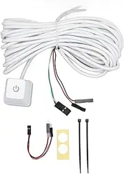 Desktop Computer Power Switch Power Supply Control Adapter Cable Mechanical Key Blue Switch External Desktop Computer Power On Off Switch Button (Colorful Light 4m)