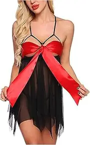 [Generic] Strap Lingerie for Women Plus Women Fashion Print Mesh Lingerie Lace Lingerie Two Pieces Set Sexy Underwear with Thong Extra Small Lingerie for Women (1-Black, S)