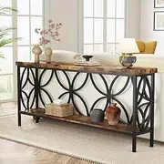 [Tribesigns] Hallway Console Table, 180 cm Long Sofa Table Behind Couch, Entry Console Table with Storage for Entryway, Living Room, Foyer, Unique Design, Rustic Brown