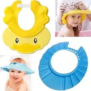 Baby Shower Cap, Adjustable Shower Cap for Kids Hair Washing Shampoo Shield Visor Shampoo Cap Shower Bathing Protection Cap for Toddlers Kids Infants (2 Pcs)