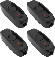 VGOL 4pcs Inline Cord Switch Feed-Through Rocker Switch 110-250V 10A Cord Cable Switch Suitable for Table Lamp Mirror Lamp Wall Lamp, Black