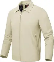 Rdruko Mens Summer Jackets Lightweight Smart Casual Jacket Light Bomber Jackets Outdoor Thin Windbreaker Coat with Zip Pockets
