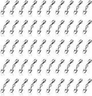 Modixun 50Pcs Double Lobster Clasps, Double Claw Connector, Small Necklace Bracelet Extenders, Necklace Shortener Clasp Bracelet Extension Clasp, Silver