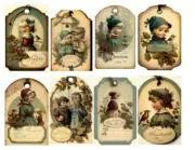 8 Pcs Children Tags Junk Journal Scrapbook USA Seller