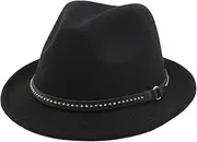 [Dickly] Fedora Hat Jazz Hats Classic Western Cowboy Hat Costume Hat Panama Hat Widebrim