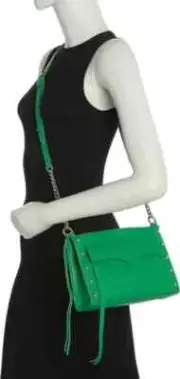 NWT Rebecca Minkoff M.A.B. Studded Crossbody Bag ENVY/SILVER / 100%AUTHENTIC