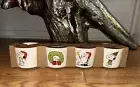 Set 4 CHRISTMAS Rae Dunn Peanuts Snoopy 3x3.5” Ramekins Set Double Sided Ceramic