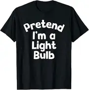 X.Style Pretend I'm a Light Bulb Funny Lazy Halloween Costume ds1232 T-Shirt (XL) Black