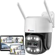 ctronics Dual Lens Security Camera Outdoor with 6X Hybrid Zoom, 360° CCTV Camera, 1080P PTZ IP Home Security WiFi Camera, Human Detection, Auto Tracking, Color Night Vision, Siren, 2-Way Audio, IP66