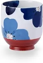 Nishinihon Pottery Tea Cup, Yunomi Cup, Japanese Tableware, Arita Ware, Indigo Flower, Tea Cup (1 Piece)