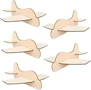 Kisangel 5pcs Unfinished Airplanes DIY Kit for Unpainted Graffiti Airplane Models for Creative Fun for Crafting and Parent Bonding Activities