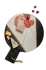 NEW Gauri Kohli Handcrafted Sardina Marble & Brass Cheese Board - Large