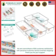 6 Pack Clear Acrylic Drawer Organizer Set Stackable Storage Bins for Cosmetics