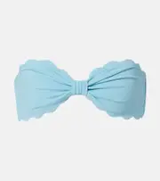 [Marysia] Marysia Antibes scalloped bikini bandeau top AU 12 blue