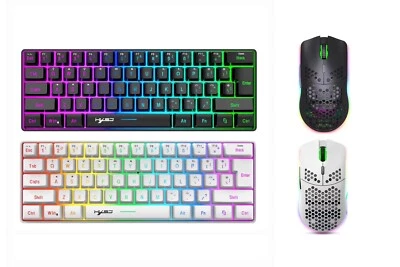 RGB HXSJ Wireless Mechanical 60% Gaming Keyboard And Mouse For All Devices