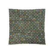 Lora Grey Floral Appliqué Cushion Cover 40x40cm – Cotton Wool Embroidered Accent