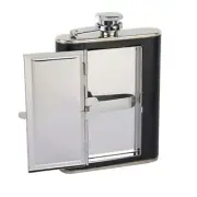 Creative Flask Cigarette Flagon Leather Hip Flask Whiskey Liquor Metal Bottle
