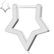 [TOOLSSIDE] G23 Solid Titanium Septum Ring 16 Gauge, Star Septum Jewelry, Septum Nose Ring, Star Septum Clicker for Women Men, 8 mm Septum Piercing Jewelry, Daith Jewelry, 1 PCS, Fabric, no gemstone