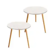 NNEAGS 2X 60x72cm White Small Side Coffee Table Living Room Balcony Home D?cor S