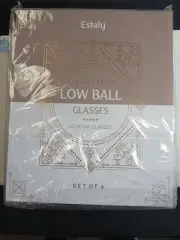 Estaly Vintage Style Highball Glasses Cocktail Glasses 4 Piece Set
