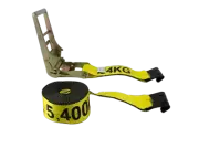 Heavy-Duty Ratchet Strap Assembly A-4X30RFH-I | 4 Inch x 30 Feet with Flat Hooks