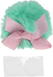 X AUTOHAUX Motorcycle Helmet Accessories Decoration Bow Tail for Motorcycle Bicycle Skiing Helmets Mint Green Plush Stickers 1 Set