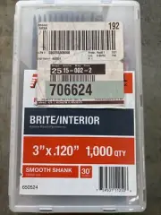 Paslode Framing Nails Brite Interior 3" x .120" 1000 Qty Smooth Shank