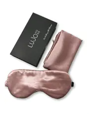 [Lujo Home] Silk Eye Mask And Pillowcase in Pink