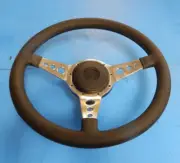 New 14" Leather Steering Wheel w/ Adaptor Hub Jaguar XKE E-Type Moto-Lita (for: Jaguar)