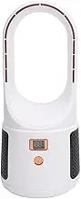 USB Desk Fan, Portable Bladeless Cooling Fan with 6 Speeds Wind Adjustable, Quiet Personal Small Table Fan with Power Display for Home Bedroom Office (White)
