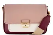MICHAEL KORS Bradshaw leather women's crossbody messenger bag -BERRY MULTI
