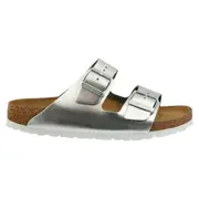 Birkenstock Unisex Arizona NL SFB Metallic Narrow Fit Sandal Silver (EU 37-41)