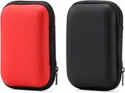 PMTFUMY 2Pcs Durable Playing Card Cases - Waterproof, Scratch Resistant, Portable, and Travel Compatible for Outdoor Gaming and On-The-Go Card Storage, Black/Red, Classic