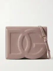 [Dolce & Gabbana] Dolce & Gabbana - Embossed Leather Shoulder Bag - Pink - One size One size Pink
