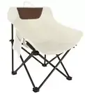 White Outdoor Folding Camping Chair – Portable Lounge Chair, Lightweight Beach