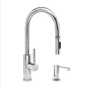 Waterstone 2pc Suite 9950-2 Modern Prep Size PLP Pulldown Faucet Chocolate Bronz