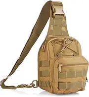 [ROARING FIRE] Tactical Single Shoulder Bag, Crossbody Military Backpack, Molle Assault Sling Backpack for EDC, Camping, Hiking, Trekking, Cycling, and Outdoor Sports