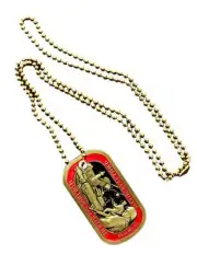 Will Fear No Evil / Psalms 23 Prayer - Metal Key Chain / Dog Tag 2787