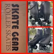 Skate Gear✨Retro Quad Roller Skates with Structured Boot✨Black✨Box